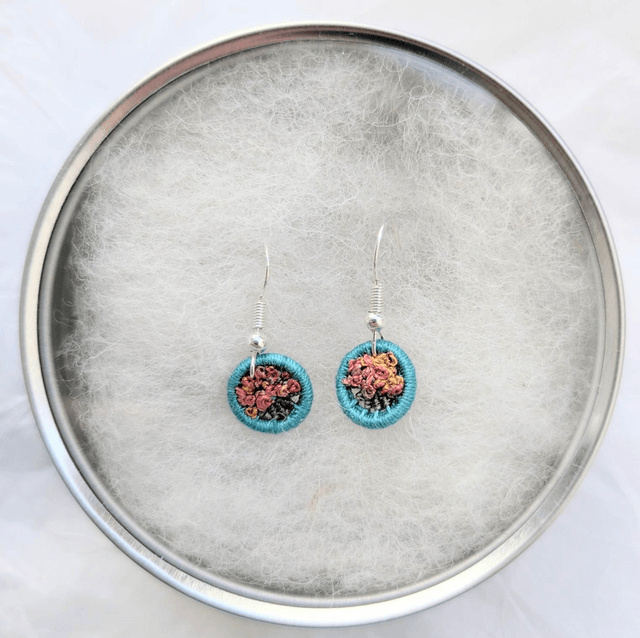14mm Dorset Button Autumn Tree Earrings 