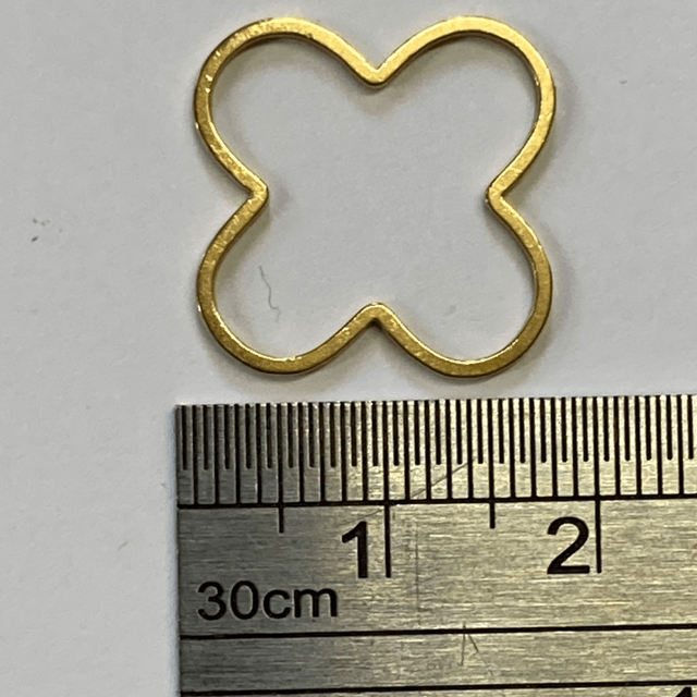 Four Petal Clover Shaped Brass Rings