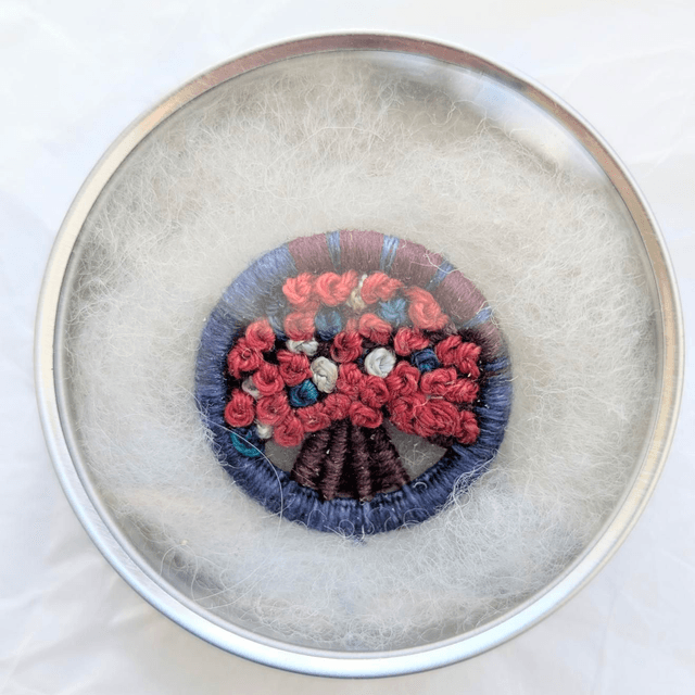Dorset Button Brooch - red, white, and blue