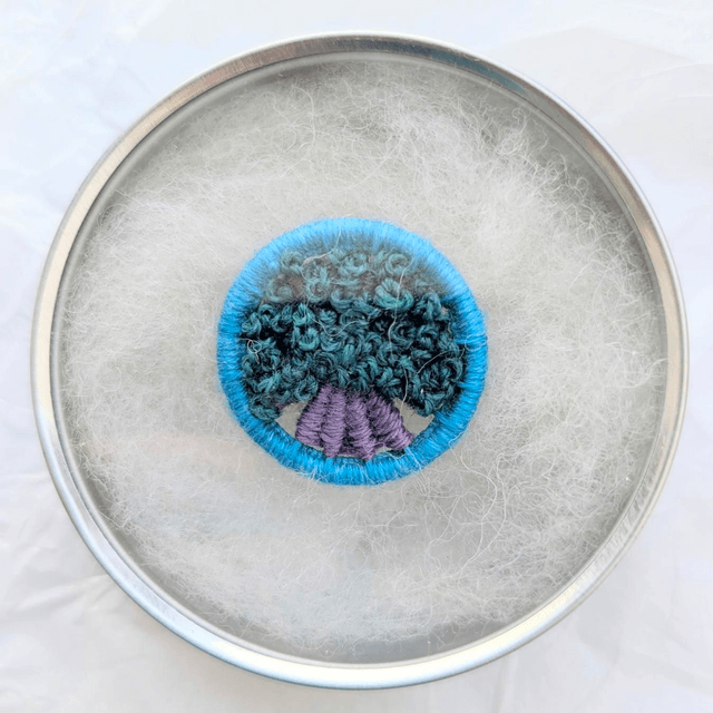 Dorset Button Brooch - dark green with turquoise 