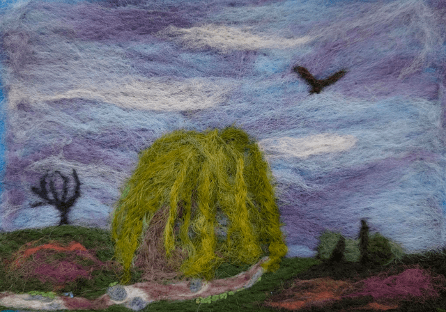 Willow Bank Framed Needle Felted Picture 