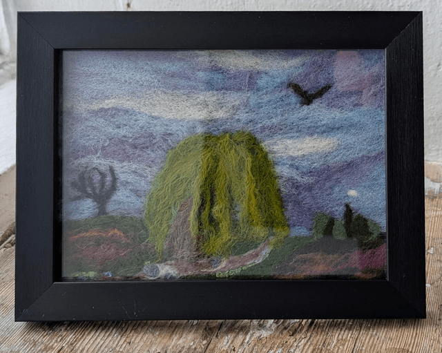 Willow Bank Framed Needle Felted Picture 