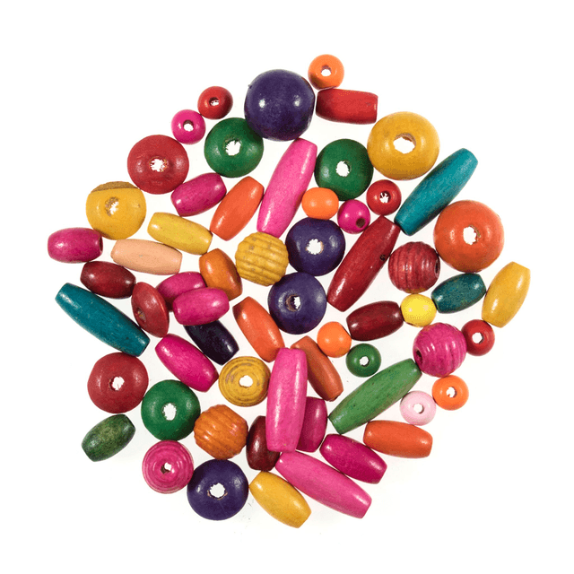 Coloured Wooden Bead Pack