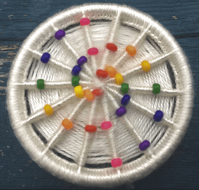 Dorset Button Jewellery Kit - Rainbow Spiral Beaded Brooch