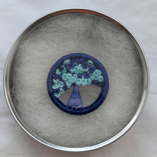 Dorset Button Brooch - Cyan/blue