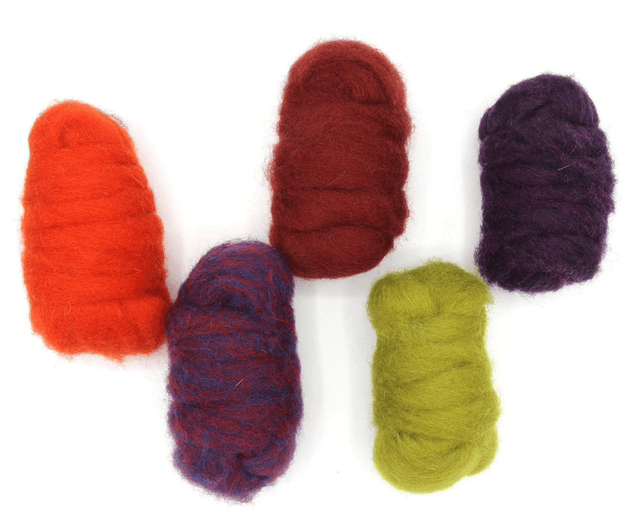 Carded Corriedale Sliver mixed pack Dragon Tones