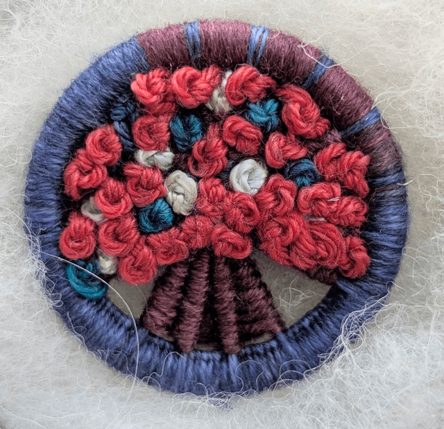 Dorset Button Brooch - red, white, and blue