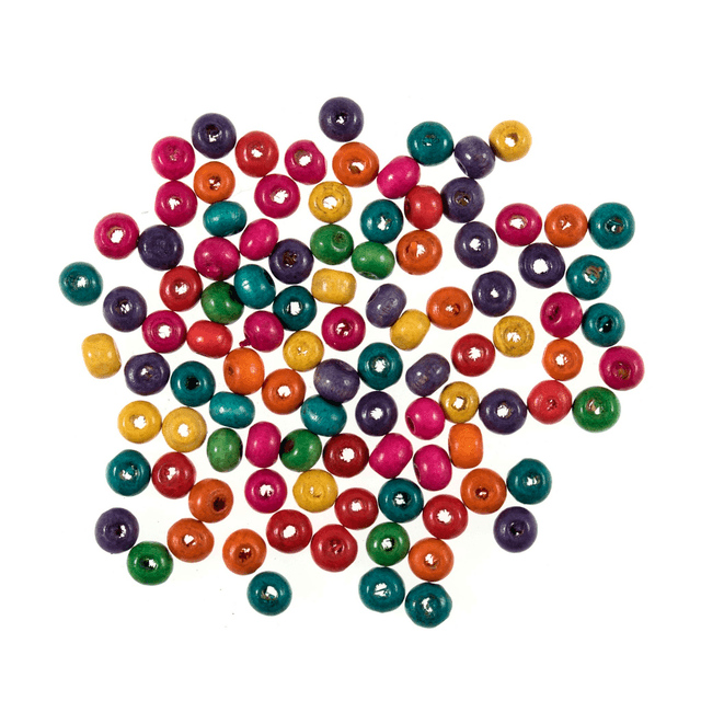 Coloured Wooden Bead Pack