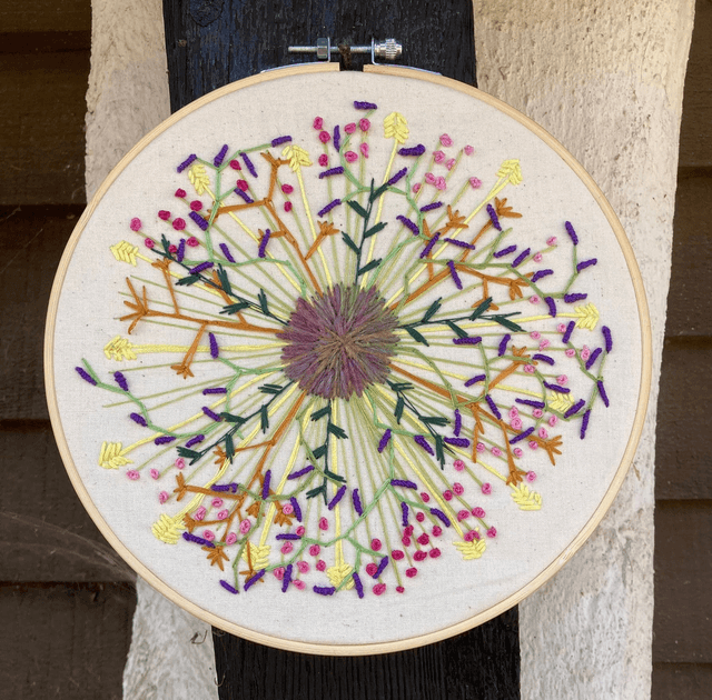 Meadow Embroidery Kit with Hoop