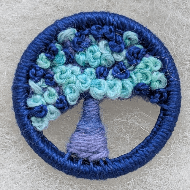 Dorset Button Brooch - Cyan/blue