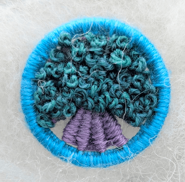 Dorset Button Brooch - dark green with turquoise 