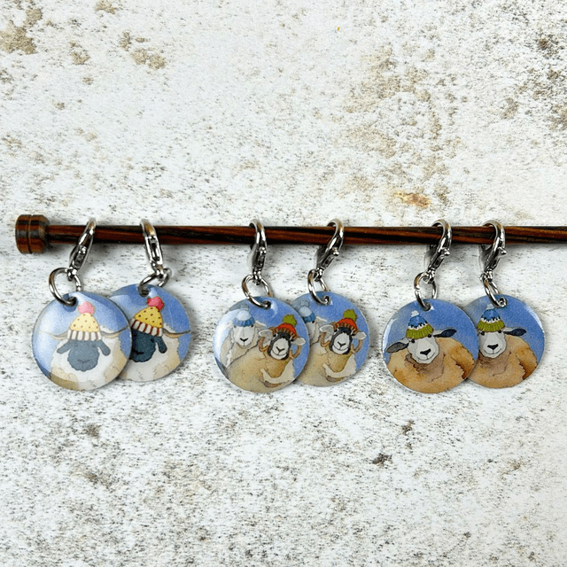 Stitch Marker Crochet - Happy Sheep set of 6  