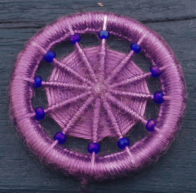 Dorset Button Jewellery Kit - Simple Beaded Brooch Lilacs