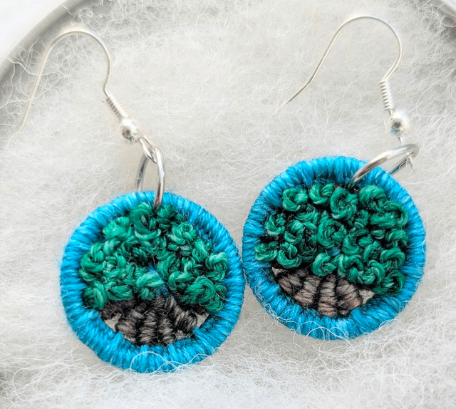 22mm Dorset Button Summer Tree Earrings 