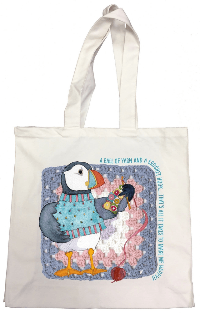 Canvas Bag - A Ball of Yarn &amp; a Crochet Hook